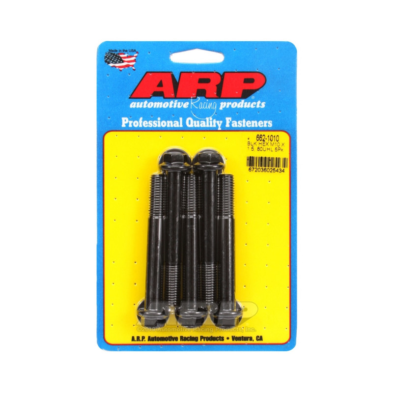 Set de șuruburi și piulițe universale ARP M10 x 1,50 – șuruburi hexagonale cu oxidare neagră, x5 - ARP-662-1010 - 662-1010 - 3666618195919